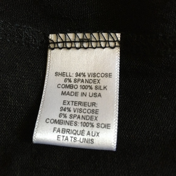 ELIZABETH AND JAMES Black Viscose + Sheer Silk Panel Top S - Picture 5 of 5